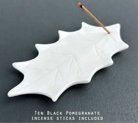 Holly leaf incense holder